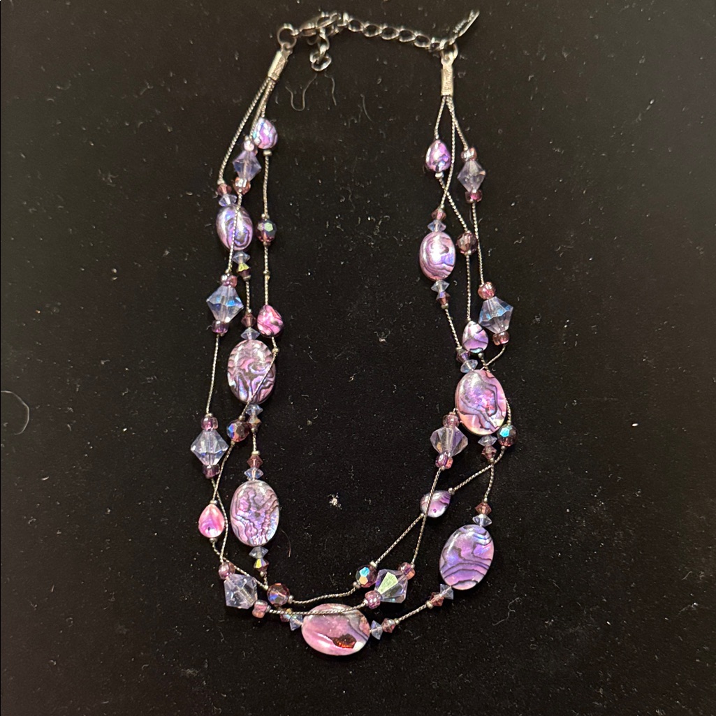 Dabby Reid Stunning Purple Beaded Necklace Absolutely Beautiful!!